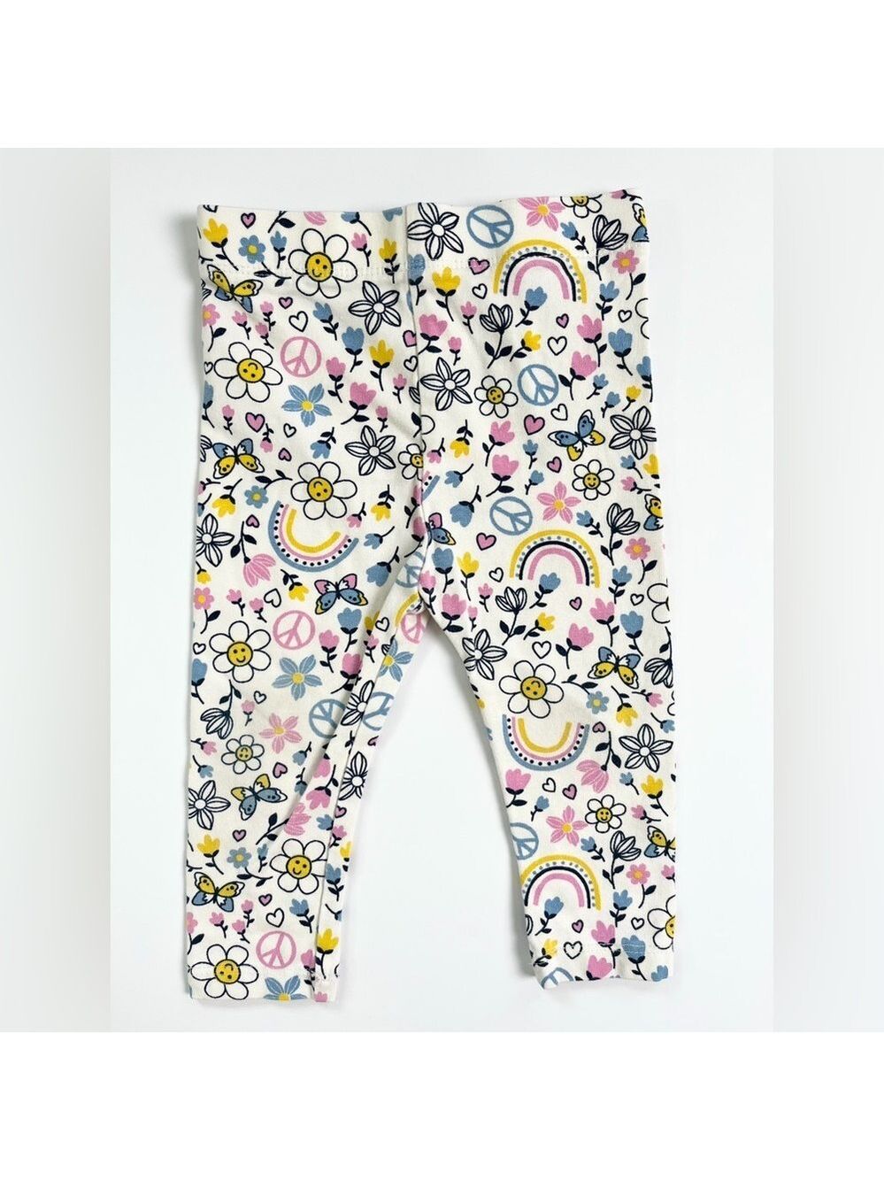🩵 4/$20 Joe Fresh Pink and‎ White Floral Leggings